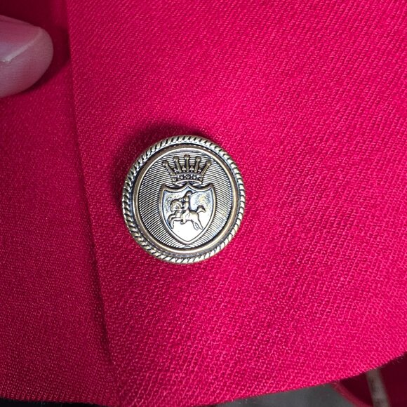 Vintage Talbots Blazer Womens Large 12 Worsted Wool Classic Jacket Red Preppy - Picture 14 of 15